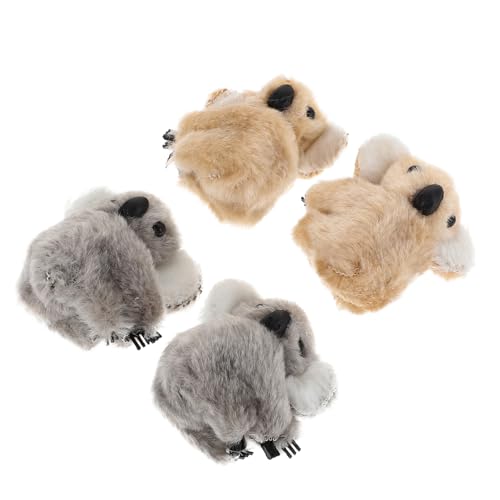 LALADEFIEE 4 Stück Teiliges Koala Plüsch Haarklammern für Damen Mädchen Weiche Seitenhaar Clips Kreative Haarschmuck Klammern Praktische und Stilvolle Haarspangen für Anspruchsvolles Styling von LALADEFIEE
