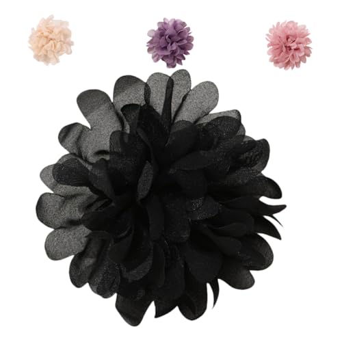 LALADEFIEE 4 Stücke Stoffblumen-broschen Elegante Stoffblumen-anstecknadeln für Damen Modische Anstecker für Anzüge Kleider Schals Farben Rosa Schwarz Violett von LALADEFIEE