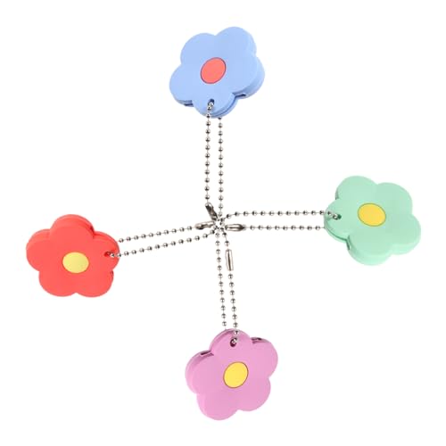 LALADEFIEE 4stücke Schlüsselkappen Aus PVC Blumen Schlüsselmarkierer Bunte Schlüsselabdeckungen Für Einfache Identifikation Schutz Für Hausschlüssel Leicht Und Flexibel Für von LALADEFIEE