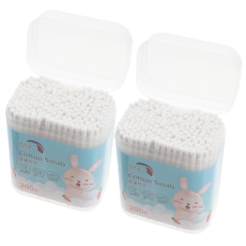 LALADEFIEE 400stücke Wattestäbchen Für Boxen Natürliche Baumwolle Und Papier Runde Spiralspitze Mehrzweck-ohr Und Nasenreiniger Für Weiß von LALADEFIEE