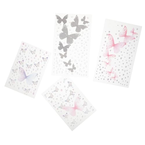 LALADEFIEE 4blätter Glitzernde Gesichtsschmuck Aufkleber Mit Strasssteinen Teiliges Für Festivals Konzerte Und Halloween Einfache Anwendung Für Funkelndes Make-up Und Kreative Looks von LALADEFIEE