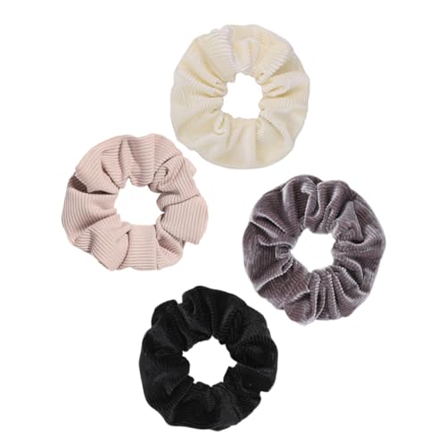 LALADEFIEE 4stücke Elastische Haargummis Damen Pferdeschwanzhalter Stoff Haargummis Haarbänder Für Mädchen Und Damen Frisur Und Haarschmuck von LALADEFIEE