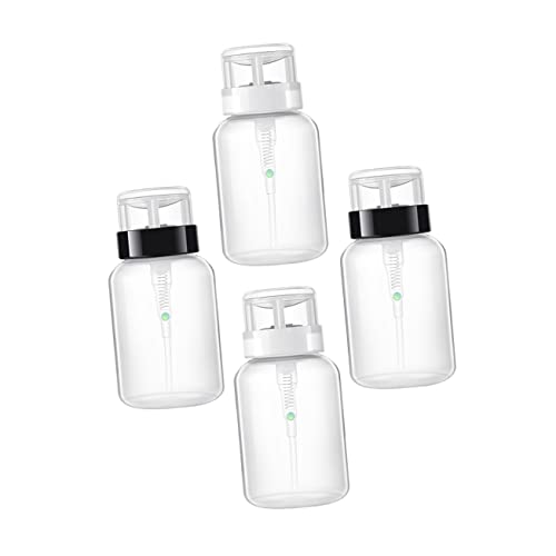 LALADEFIEE 4stücke Nagellackentferner-pumpflasche Push-down-plastikflasche Kosmetikflasche Mit Transparentem Design Für Flüssigkeit Nagellackentferner Make-up-entferner von LALADEFIEE