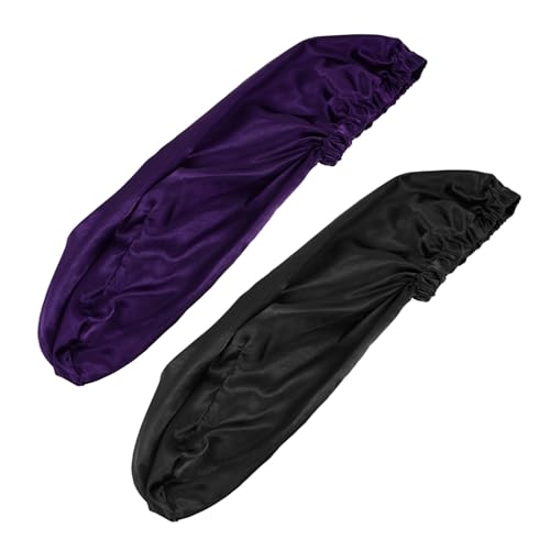 LALADEFIEE 4stücke Satin Schlafhaube Für Damen Lange Elastisches Band Für Nachtgebrauch Schützt Und Frisuren Tragbar Und Leicht von LALADEFIEE