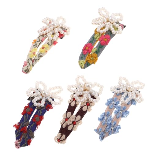 LALADEFIEE 5stücke Blüten-haarspangen Mit Kunstperlen Bestickte Haarklammern Für Damen Für Alltag Und Besondere Anlässe von LALADEFIEE
