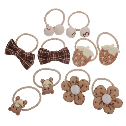 LALADEFIEE 5 Paare Kleines Gummiband Pferdeschwanz Dekorative Haargummis Haargummis Haarspangen Für Mädchen Haargummis Für Haarschleifen Für Mädchen Lockig Haarnetze Stoff von LALADEFIEE