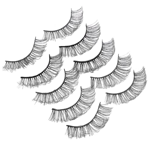 LALADEFIEE 5 Paare Natürliche Dichte Fake Wimpern Zarte Flauschige Wimpernverlängerung für Frauen Bequeme Modische Künstliche Wimpern für Alltag und Make up von LALADEFIEE