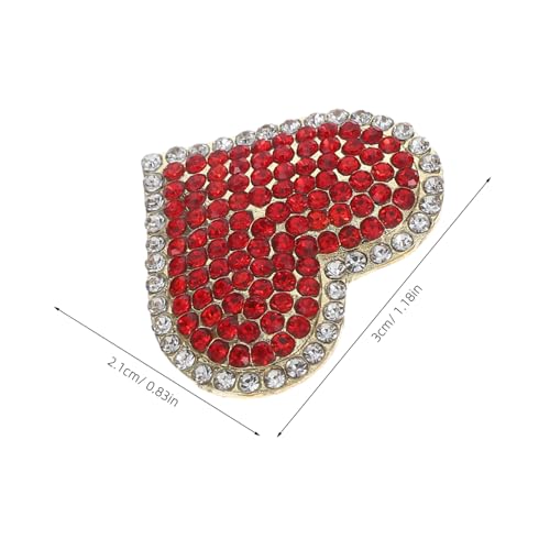 LALADEFIEE 5stücke Herzförmige Brosche Mit Strass Rot Aus Legierung Anstecknadel Für Mantel Und Schal Party Und Hochzeitszubehör von LALADEFIEE