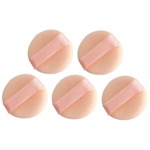 LALADEFIEE 5stücke Mini Beflockte Puderquasten Runde Make-up-schwämme Kosmetikquasten Für Lose Puder Dekorativ Und Atmungsaktiv Tragbar Für Frauen Und Mädchen von LALADEFIEE