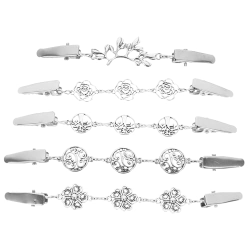 LALADEFIEE 5stücke Teilige Retro-pulloverkette Vintage Silberfarbene Pullover-clips Cardigan-clips Silber von LALADEFIEE