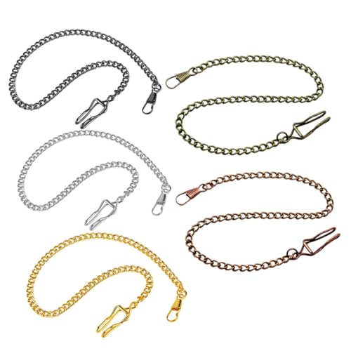 LALADEFIEE 5Stücke Vintage Taschenuhrkette Metalllegierung Robuste Clip Ketten für Herren Tragbar für Freunde LALADEFIEE 5Stücke Vintage Taschenuhrkette Metalllegierung Robuste Clip Ketten für Herren Tragbar für Freunde von LALADEFIEE