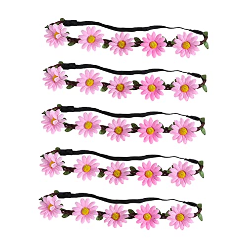 LALADEFIEE Sonnenblumen-haarkranz Blumenstirnband Simuliertes Blumenhaarband Kopfschmuck Party Strand-mottoparty-accessoires Handgefertigt Exquisites Design Lebensecht von LALADEFIEE