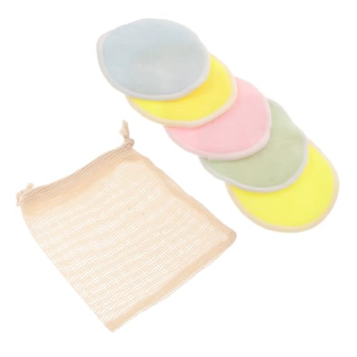 LALADEFIEE 5 Stück Wiederverwendbare Abschminkpads Aus Mikrofaser Doppelseitige Reinigungskissen Mit Kordelbeutel 8cm Für Sanfte Gesichtsreinigung Und Make up Entfernung Für Frauen von LALADEFIEE