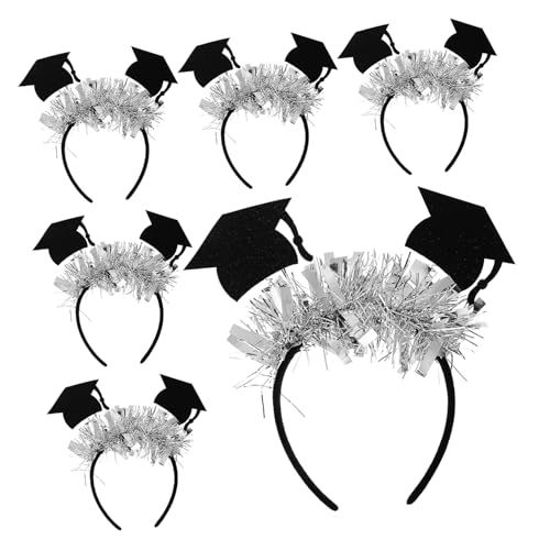LALADEFIEE 6er Satz Stirnband Abschlusskappe Party-stirnband Foto-requisite Stirnband Abschluss-haarreif Abschlusshut-dekoration Haarband Abschlusskappen-dekorationen von LALADEFIEE