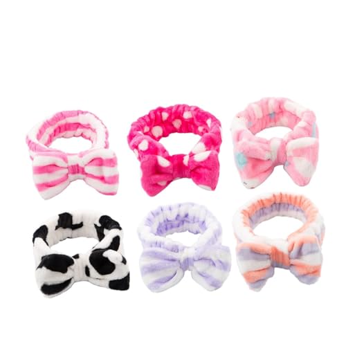 LALADEFIEE 6stücke Damen Haarschmuck Flanell Haarband Mit Schleifen Für Make-up Gesichtsreinigung Und Spa Weich Und Saugfähig Für Yoga Und Sport von LALADEFIEE