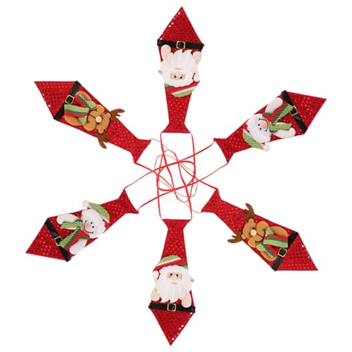 LALADEFIEE 6stücke Teiliges Herren Weihnachtskrawatten Lustige Stoffkrawatten Mit Weihnachtsmotiven Geeignet Für Partys Und Festliche Anlässe Atmungsaktiv Und Leicht Für Erwachsene Und von LALADEFIEE