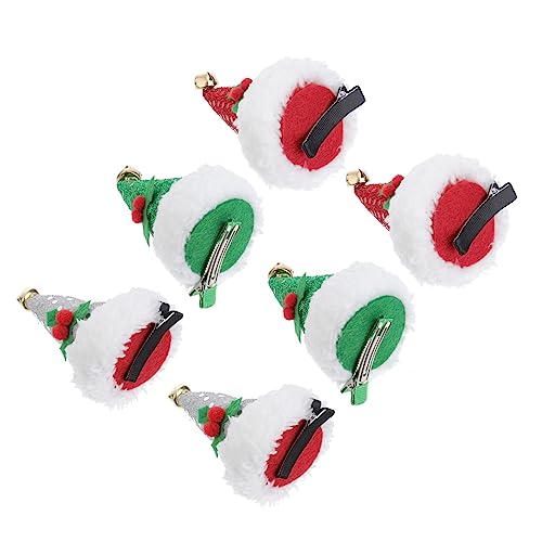 LALADEFIEE 6er Weihnachts-haarspange Mit Weihnachtsmannmütze Und Pailletten Haarnadel Für Kinder Partydekoration Festlicher Haarschmuck von LALADEFIEE