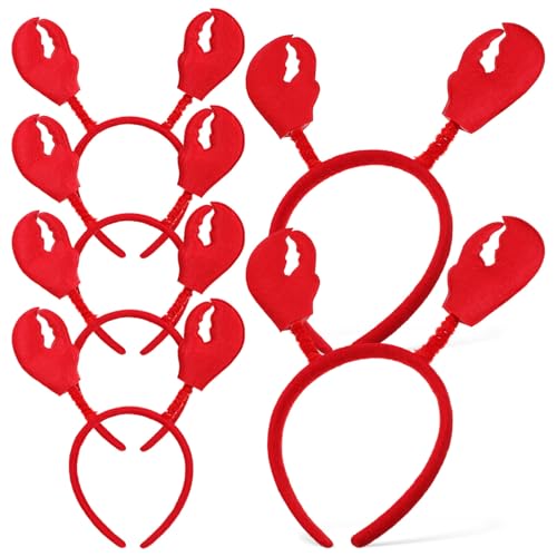 LALADEFIEE 6stücke Krabben-dekorations-stirnband Aus Leichtem Und Kunststoff Lustige Kostüm-kopfbedeckung Mit Hummer-design Meerestier-stirnbänder Für Partys Und Feiern von LALADEFIEE