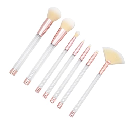 LALADEFIEE 7 Stück Make-up-Pinsel-Set Pulver Bausatz Applikator Lidschatten transparent werkzeug Concealer Pinsel Make -up -Bürsten funkeln mit Etui handhaben von LALADEFIEE