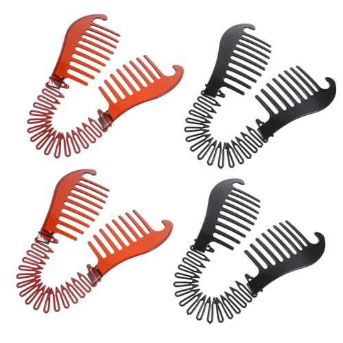 LALADEFIEE 2 Sets Haar-pferdeschwanzhalter Kurze Bananenclips Wiederverwendbare Haarnadeln Aus Kunststoff Modische Haarclips Für Frauen 4 Stück * 2 von LALADEFIEE