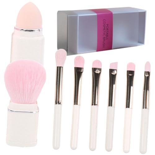 LALADEFIEE Tragbares 8-in-1-make-up-pinsel-set Kompaktes Reise-gesichtspinsel-kit Griff Für Mädchen von LALADEFIEE
