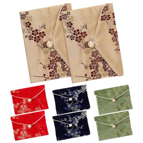 LALADEFIEE 8-teilige Schmuckbeutel Aus Seide Und Chinesische Geschenkbeutel Für Damen Halsketten Ohrringe Münzen von LALADEFIEE