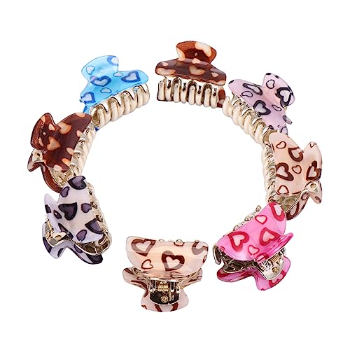 LALADEFIEE 8 Stück Haarklammern Herzmuster Krallenklemmen Haarzubehör Für Frauen Vielseitig Tragbar Originelles Design Für Verschiedene Frisuren von LALADEFIEE