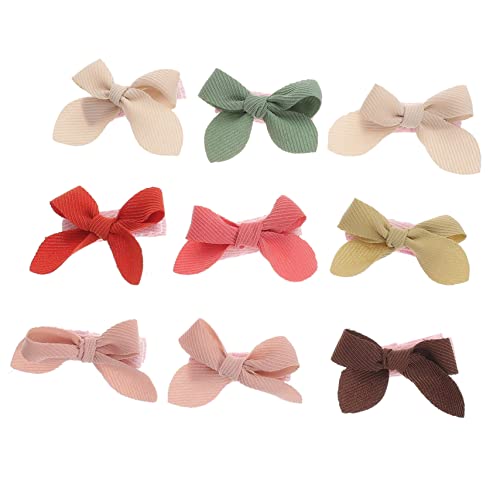 LALADEFIEE 9 Stück Teiliges Haarschleifen für Mädchen Bunte Haarspangen mit Süßen Schleifen Weiche Clips für Kleinkinder und Jahre Vielseitiger Haarschmuck für Schule Party und Alltag von LALADEFIEE