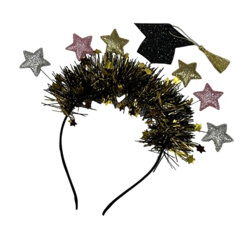 LALADEFIEE Stirnband Mit Abschlussmütze Haarreifen Für Abschlussfeiern Haarband Kopfbedeckung Stirnband Abschluss-kopfschmuck Haaraccessoires von LALADEFIEE