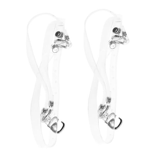 LALADEFIEE Anti lose Schuhriemen für High Heels Transparent Elastische Pu Material Fixierbänder mit Eisenverschluss Strapazierfähige Dreieck bundel Schuhbänder für Lockere Pumps Damen von LALADEFIEE