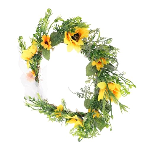 LALADEFIEE Hochzeits-sonnenblumen-haarkranz Bohemian Haarschmuck Für Frauen Fotodeko Für Festivals Strand Und Hochzeiten Realistische Kunstblumen-dekoration von LALADEFIEE