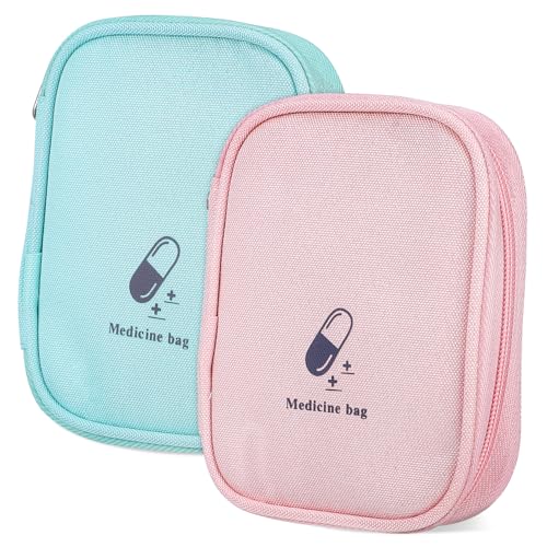 LALADEFIEE 2stücke Reiseapotheke Mit Reißverschluss Medikamententasche Aus Tragbare Sanitätstasche Mit Mehreren Fächern Organizer Für Medikamente Und Reise-pflegetasche von LALADEFIEE