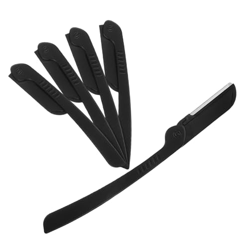 LALADEFIEE Augenbrauenschaber Herren Bartglätter Dermaplane Mikroklingen Für Das Gesicht Gerade Rasierklingen Barbier Rasierklingen Friseur Rasiermesser Frau Rasierer Rostfreier Stahl Black von LALADEFIEE