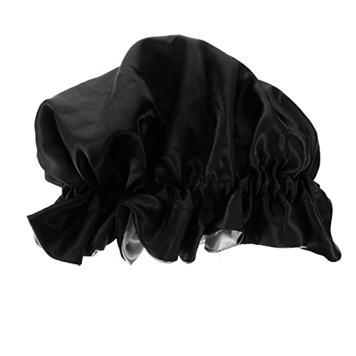 LALADEFIEE Doppellagige Satin Schlafmütze Mit Verstellbarem Gummizug Bequeme Nachtkappe Für Damen Und ädchen Ideal Zum Schlafen Und Frisieren von LALADEFIEE
