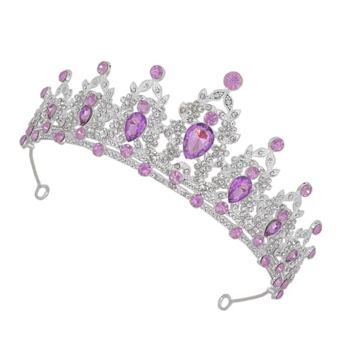 LALADEFIEE Barock Braut Tiara Kristallkrone Damen Haarreif Hochzeit Kopfschmuck Silber für Geburtstag Fest Prom Party von LALADEFIEE