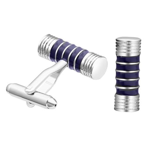 LALADEFIEE Blaue Manschettenknöpfe Herren Business Hemd Nägel Design Hantel Motiv Kupfer Langlebig Modisch für Formelle Anlässe und Besondere Feiern Geeignet von LALADEFIEE