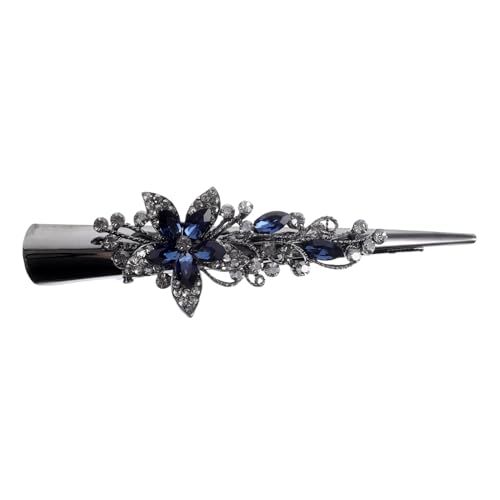 LALADEFIEE Metal Duckbill Haarklammer Mit Strass Vintage Alligator Clip Für Damen Glänzende Haarspange Für Partys Und Alltag Rutschfeste Haaraccessoires von LALADEFIEE