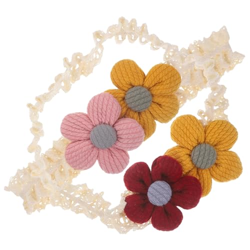 LALADEFIEE 2stücke Mädchen Haarschmuck Elastische Blumen-stirnbänder Für Neugeborene Süße Kopfbedeckung Für Fotografie Und Alltag von LALADEFIEE