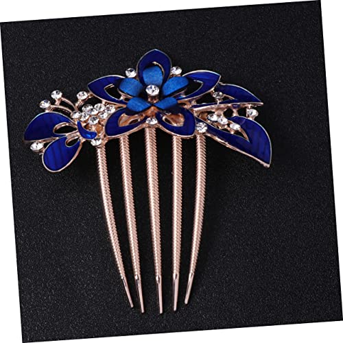LALADEFIEE Haarkamm Für Braut Und Hochzeit Modischer Kopf-schmuck Kostüm-accessoire Haarschmuck Aus Hochwertigem Material Dunkelblau von LALADEFIEE