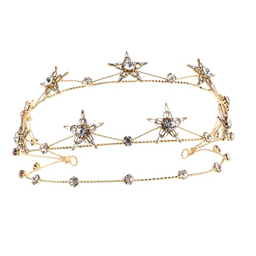 LALADEFIEE Krone Kopfbedeckung Strass Tiara Hochzeit Stirnband Brautkrone Frauenkrone Hochzeitsaccessoire von LALADEFIEE