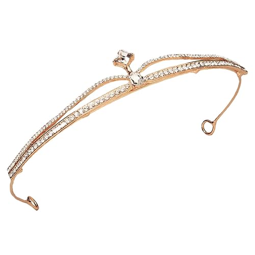 LALADEFIEE Brautkrone Aus Strass Elegante Tiara Für Hochzeit Party Und Fotoshootings Komfortabel Und Leicht Zu Tragen Glänzende Details Für Einen Bezaubernden Look von LALADEFIEE