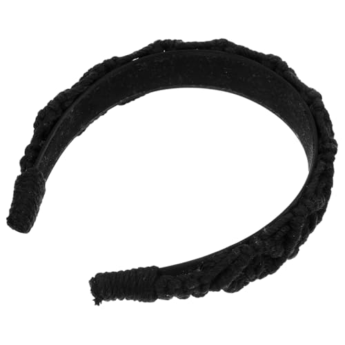 LALADEFIEE Geflochtenes Stirnband für Damen Breites Dekoratives Haarschmuck Handgefertigtes Baumwoll Stirnband Vintage Stil Vielseitig für Gesichtspflege und Alltag von LALADEFIEE