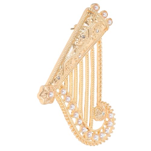 LALADEFIEE Harfenbrosche für Damen Metall Anstecknadel Kreative Kleidungsnadel Musikinstrument Brosche Modisches Zubehör für Kleidung von LALADEFIEE