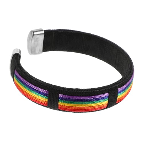 LALADEFIEE Buntes Armband Damen Regenbogen Handgelenk Schmuck Symbol Liebe Lgbt Partner Geschenk Verstellbar Robust Vielseitig für Geburtstag Party Jubiläum von LALADEFIEE