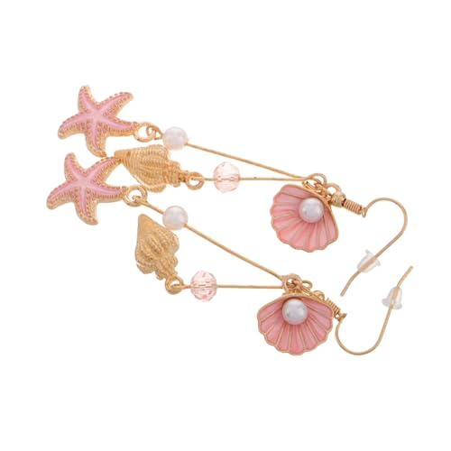 LALADEFIEE Conch-ohrringe Mit Muschelanhänger Ozeanschmuck Aus Kunstperlen Strandohrringe Für Sommer von LALADEFIEE