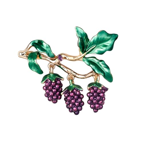 LALADEFIEE Damen Brosche Traubenform aus Legiertem mit Glänzender Emaille und Strasssteinen Modischer Modeschmuck für Jacken Kleider Schals und Accessoires LALADEFIEE Damen Brosche Traubenform aus Legiertem mit Glänzender Emaille und Strasssteinen Modischer Modeschmuck für Jacken Kleider Schals und Accessoires von LALADEFIEE