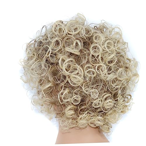 LALADEFIEE Kurze Afro-perücke Hochtemperaturbeständigem Faserhaar Für Damen Kopfbedeckung Für Alltag Cosplay Und Partys Atmungsaktiv Und von LALADEFIEE