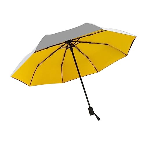 LALADEFIEE Doppelschichtiger Silber Sonnenschutz Regenschirm Ultraviolettbeständig Faltbar Ultraleicht Gelb Ideal Für Outdoor Aktivitäten Robuste Konstruktion Für Optimalen von LALADEFIEE