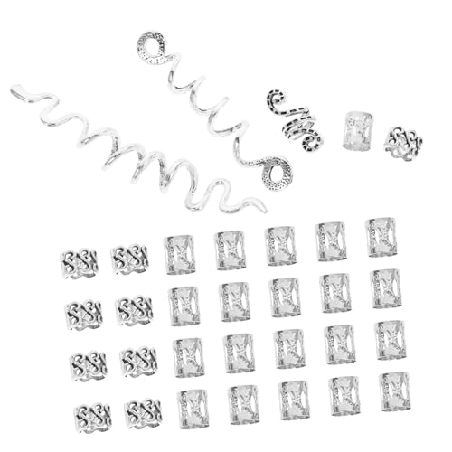 LALADEFIEE 38stücke Dreadlocks Charms Haarschmuck Zöpfe Spiral-haarperlen Und Zubehör Für Geflochtenes Haar Dekorative Haarschmuck Leicht Und Bequem Zu Tragen von LALADEFIEE