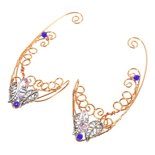 LALADEFIEE Ear Wrap für Damen Elf Ohrklemme aus Robustem Material Handgefertigte Leichte Ohrclips frei von Ohrlöchern Bezaubernde Ohrdekoration für Festival und Alltag Langlebig und von LALADEFIEE
